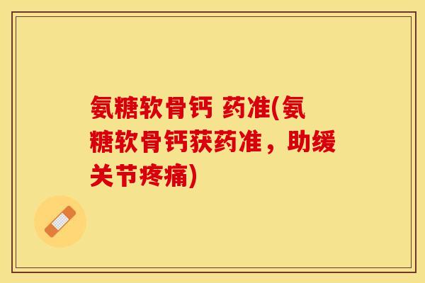 氨糖软骨钙 药准(氨糖软骨钙获药准，助缓关节疼痛)-第1张图片-关节保镖