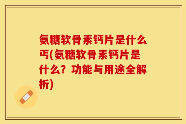 氨糖软骨素钙片是什么丐(氨糖软骨素钙片是什么？功能与用途全解析)-第1张图片-关节保镖