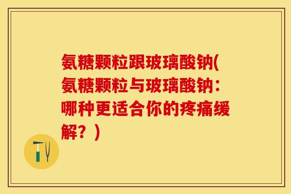 氨糖颗粒跟玻璃酸钠(氨糖颗粒与玻璃酸钠：哪种更适合你的疼痛缓解？)-第1张图片-关节保镖