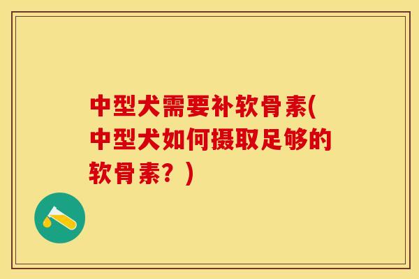 中型犬需要补软骨素(中型犬如何摄取足够的软骨素？)-第1张图片-关节保镖