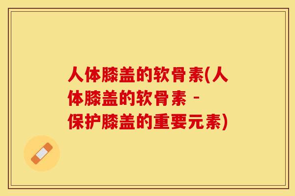 人体膝盖的软骨素(人体膝盖的软骨素 - 保护膝盖的重要元素)-第1张图片-关节保镖