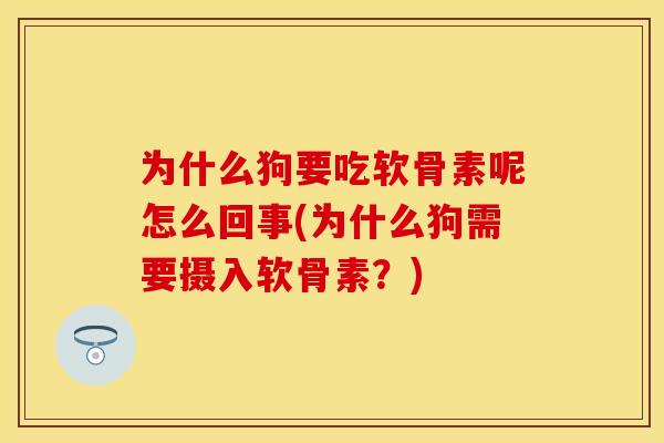为什么狗要吃软骨素呢怎么回事(为什么狗需要摄入软骨素？)-第1张图片-关节保镖