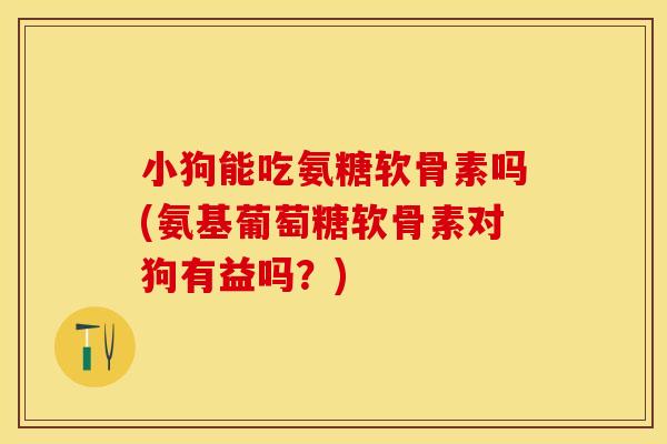 小狗能吃氨糖软骨素吗(氨基葡萄糖软骨素对狗有益吗？)-第1张图片-关节保镖