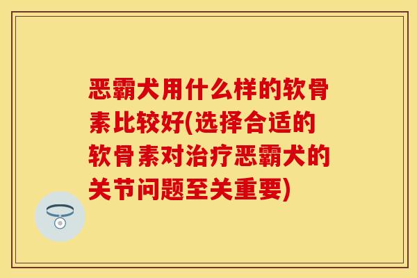 恶霸犬用什么样的软骨素比较好(选择合适的软骨素对治疗恶霸犬的关节问题至关重要)-第1张图片-关节保镖