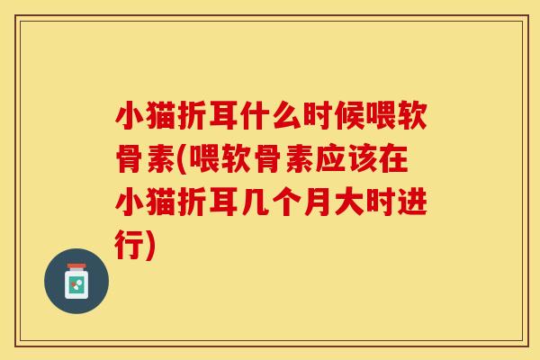 小猫折耳什么时候喂软骨素(喂软骨素应该在小猫折耳几个月大时进行)-第1张图片-关节保镖
