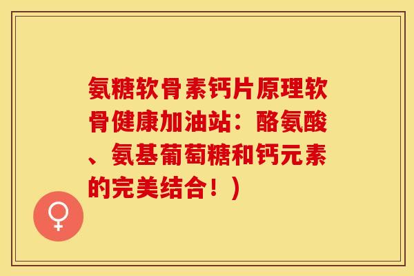 氨糖软骨素钙片原理软骨健康加油站：酪氨酸、氨基葡萄糖和钙元素的完美结合！)-第1张图片-关节保镖