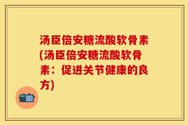汤臣倍安糖流酸软骨素(汤臣倍安糖流酸软骨素：促进关节健康的良方)-第1张图片-关节保镖