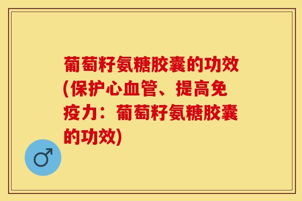 葡萄籽氨糖胶囊的功效(保护心血管、提高免疫力：葡萄籽氨糖胶囊的功效)-第1张图片-关节保镖