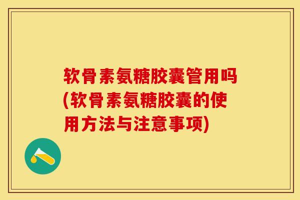 软骨素氨糖胶囊管用吗(软骨素氨糖胶囊的使用方法与注意事项)-第1张图片-关节保镖