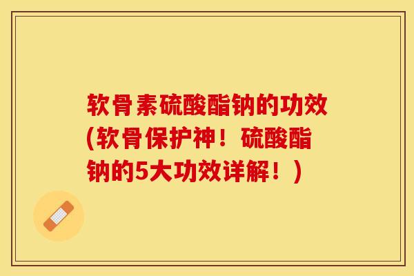 软骨素硫酸酯钠的功效(软骨保护神！硫酸酯钠的5大功效详解！)-第1张图片-关节保镖