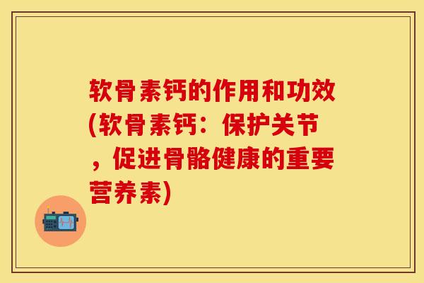 软骨素钙的作用和功效(软骨素钙：保护关节，促进骨骼健康的重要营养素)-第1张图片-关节保镖