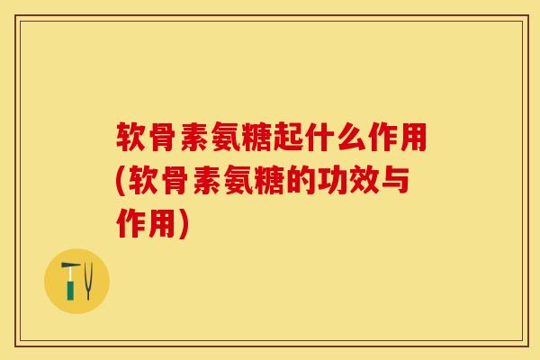 软骨素氨糖起什么作用(软骨素氨糖的功效与作用)-第1张图片-关节保镖