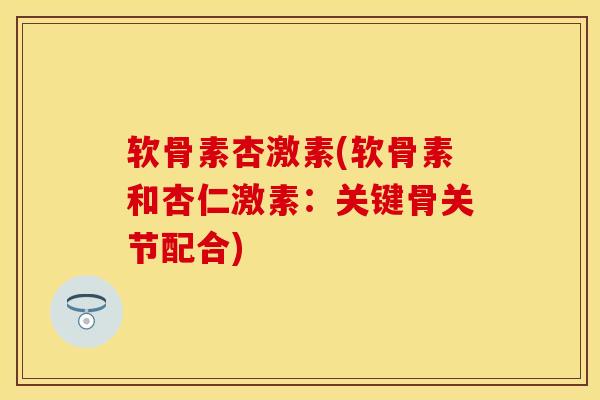 软骨素杏激素(软骨素和杏仁激素：关键骨关节配合)-第1张图片-关节保镖