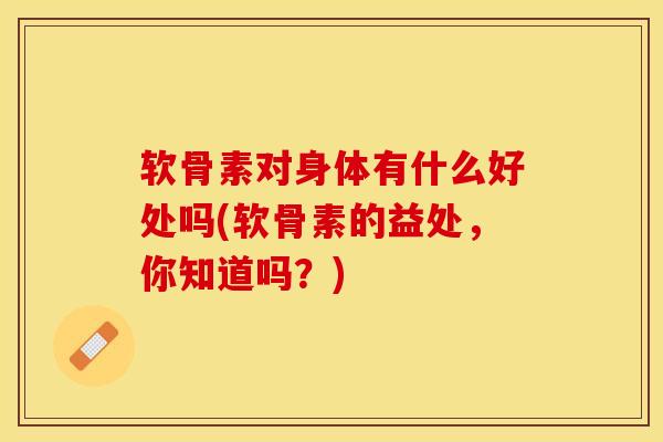 软骨素对身体有什么好处吗(软骨素的益处，你知道吗？)-第1张图片-关节保镖