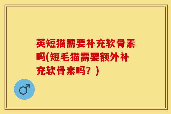 英短猫需要补充软骨素吗(短毛猫需要额外补充软骨素吗？)-第1张图片-关节保镖