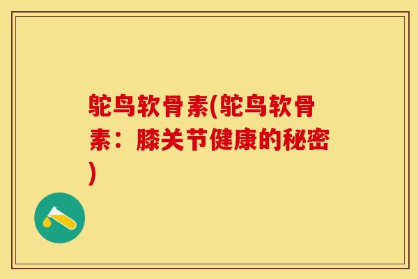 鸵鸟软骨素(鸵鸟软骨素：膝关节健康的秘密)-第1张图片-关节保镖