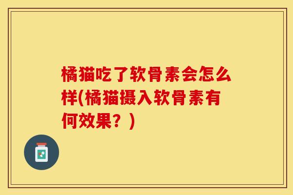 橘猫吃了软骨素会怎么样(橘猫摄入软骨素有何效果？)-第1张图片-关节保镖