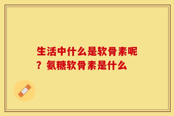 生活中什么是软骨素呢？氨糖软骨素是什么-第1张图片-关节保镖