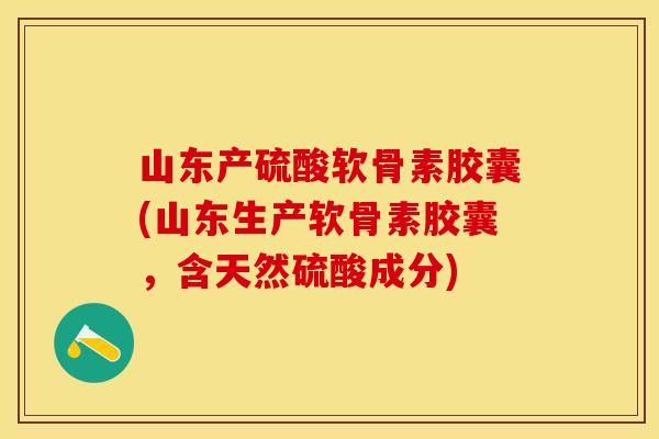 山东产硫酸软骨素胶囊(山东生产软骨素胶囊，含天然硫酸成分)-第1张图片-关节保镖