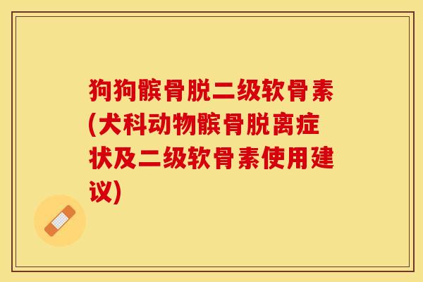 狗狗髌骨脱二级软骨素(犬科动物髌骨脱离症状及二级软骨素使用建议)-第1张图片-关节保镖