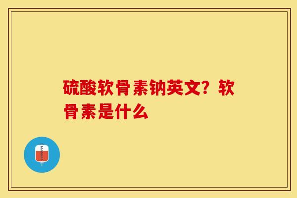 硫酸软骨素钠英文？软骨素是什么-第1张图片-关节保镖