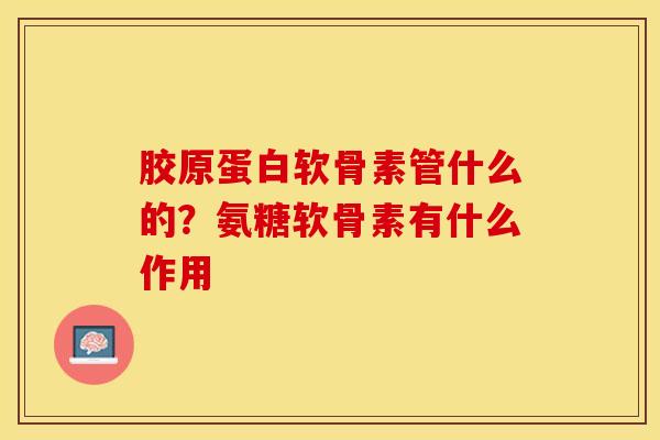 胶原蛋白软骨素管什么的？氨糖软骨素有什么作用-第1张图片-关节保镖