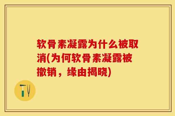 软骨素凝露为什么被取消(为何软骨素凝露被撤销，缘由揭晓)-第1张图片-关节保镖