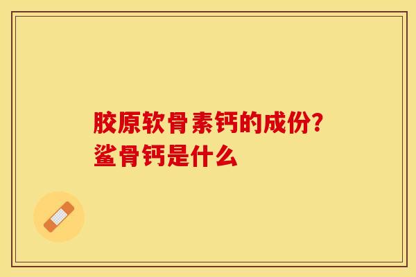 胶原软骨素钙的成份？鲨骨钙是什么-第1张图片-关节保镖