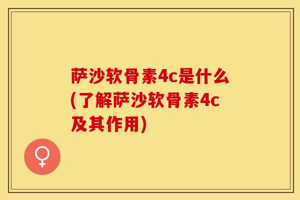 萨沙软骨素4c是什么(了解萨沙软骨素4c及其作用)-第1张图片-关节保镖