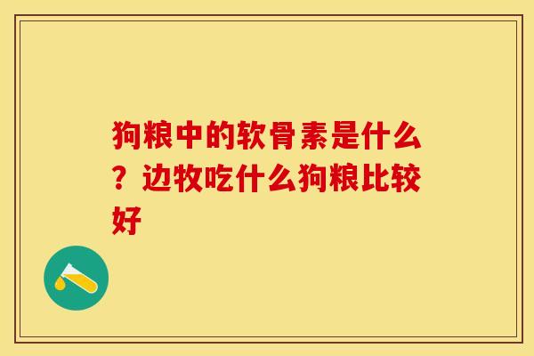 狗粮中的软骨素是什么？边牧吃什么狗粮比较好
