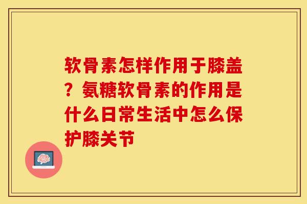 软骨素怎样作用于膝盖？氨糖软骨素的作用是什么日常生活中怎么保护膝关节-第1张图片-关节保镖