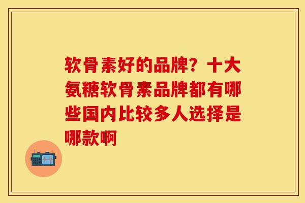 软骨素好的品牌？十大氨糖软骨素品牌都有哪些国内比较多人选择是哪款啊-第1张图片-关节保镖