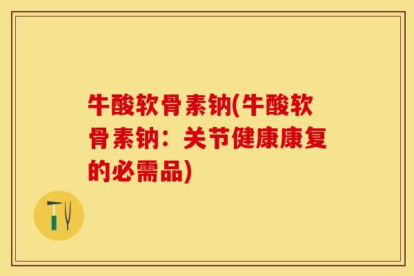 牛酸软骨素钠(牛酸软骨素钠：关节健康康复的必需品)-第1张图片-关节保镖
