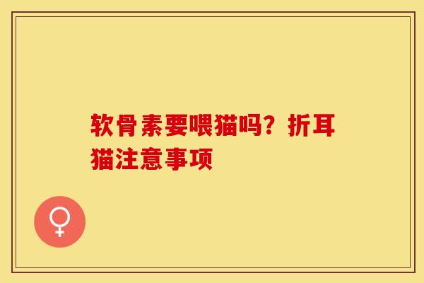 软骨素要喂猫吗？折耳猫注意事项-第1张图片-关节保镖