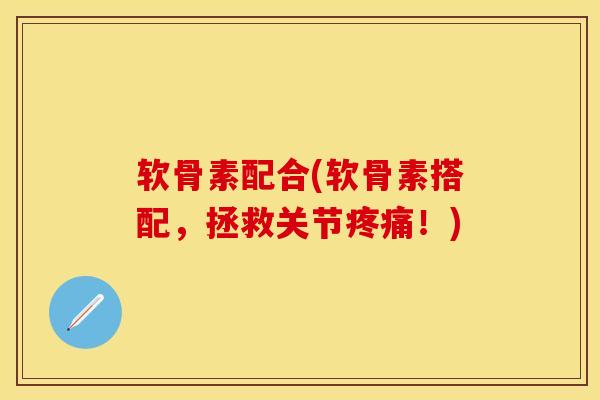 软骨素配合(软骨素搭配，拯救关节疼痛！)-第1张图片-关节保镖