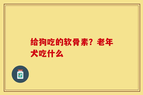 给狗吃的软骨素？老年犬吃什么-第1张图片-关节保镖
