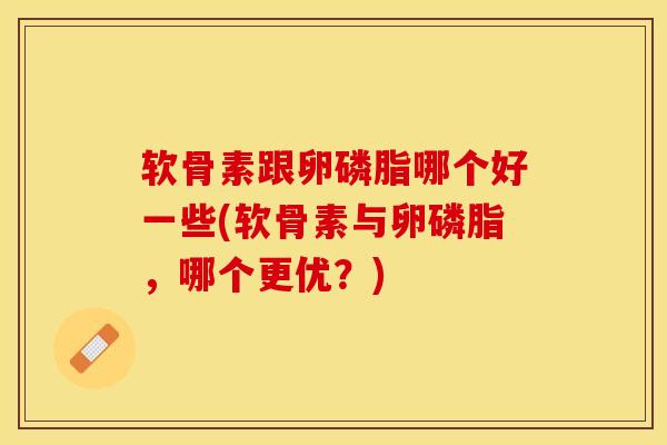 软骨素跟卵磷脂哪个好一些(软骨素与卵磷脂，哪个更优？)-第1张图片-关节保镖