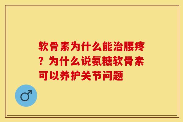 软骨素为什么能治腰疼？为什么说氨糖软骨素可以养护关节问题-第1张图片-关节保镖