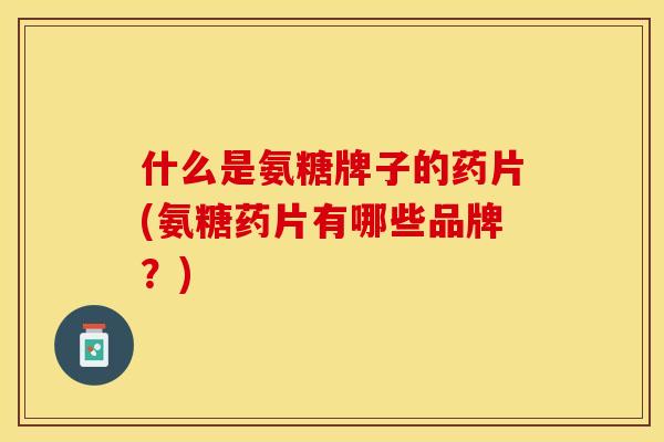 什么是氨糖牌子的药片(氨糖药片有哪些品牌？)-第1张图片-关节保镖