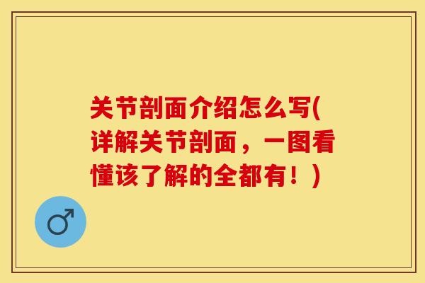 关节剖面介绍怎么写(详解关节剖面，一图看懂该了解的全都有！)-第1张图片-关节保镖