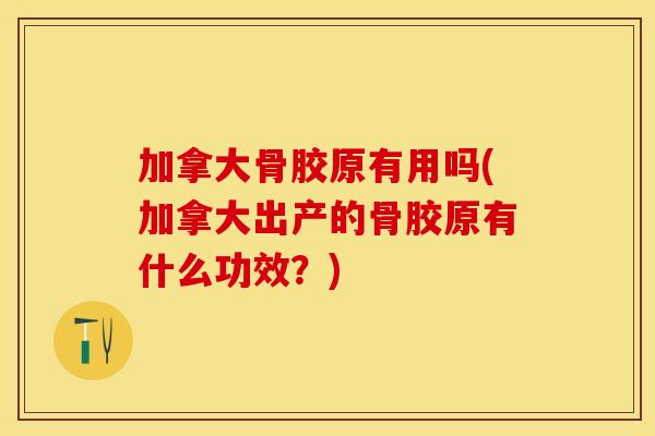 加拿大骨胶原有用吗(加拿大出产的骨胶原有什么功效？)-第1张图片-关节保镖