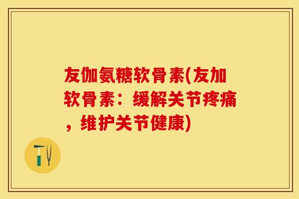 友伽氨糖软骨素(友加软骨素：缓解关节疼痛，维护关节健康)-第1张图片-关节保镖