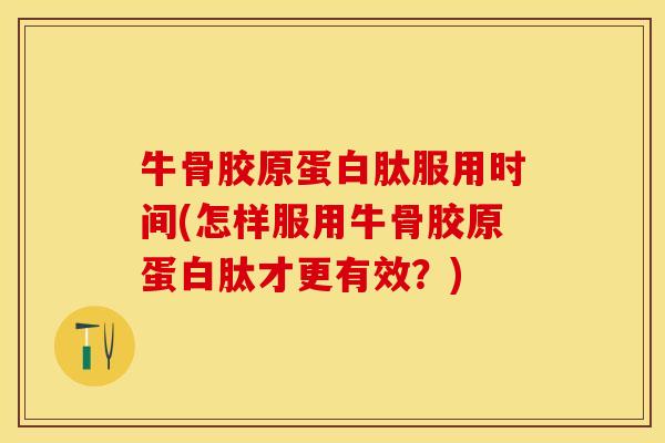 牛骨胶原蛋白肽服用时间(怎样服用牛骨胶原蛋白肽才更有效？)-第1张图片-关节保镖