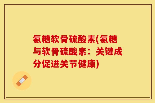 氨糖软骨硫酸素(氨糖与软骨硫酸素：关键成分促进关节健康)-第1张图片-关节保镖
