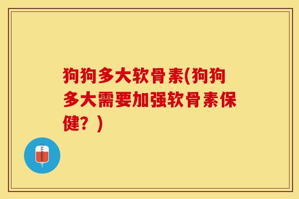 狗狗多大软骨素(狗狗多大需要加强软骨素保健？)-第1张图片-关节保镖