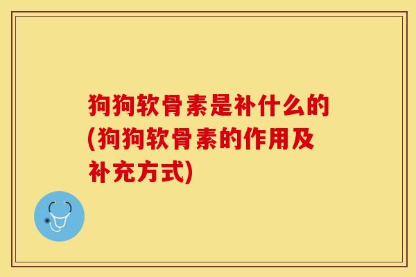 狗狗软骨素是补什么的(狗狗软骨素的作用及补充方式)-第1张图片-关节保镖