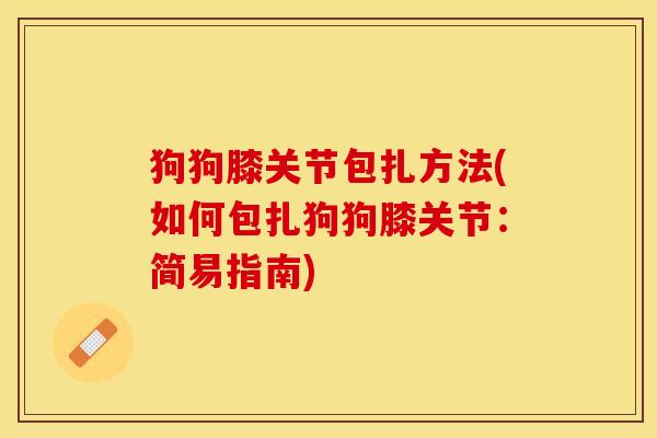 狗狗膝关节包扎方法(如何包扎狗狗膝关节：简易指南)-第1张图片-关节保镖