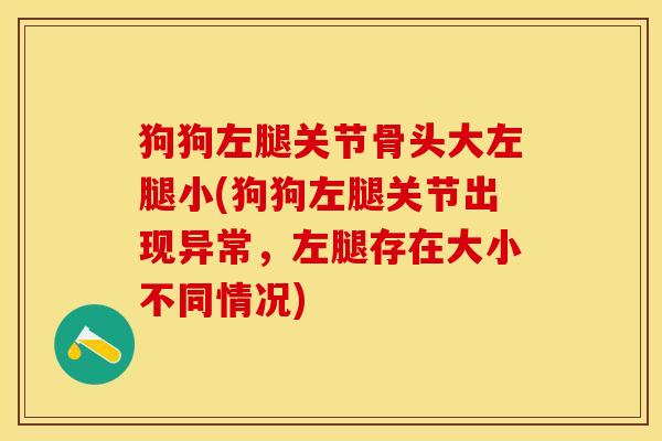 狗狗左腿关节骨头大左腿小(狗狗左腿关节出现异常，左腿存在大小不同情况)-第1张图片-关节保镖