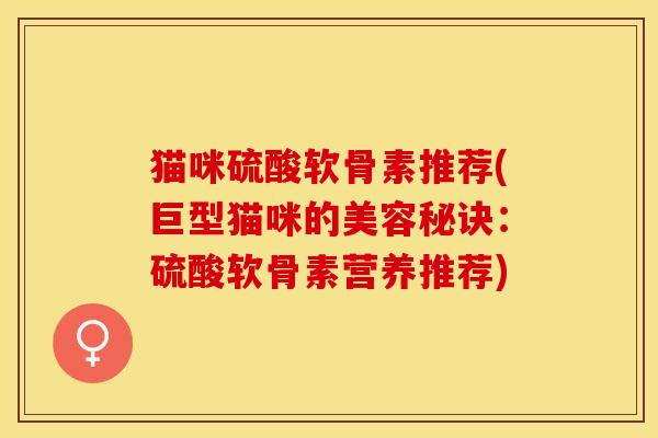 猫咪硫酸软骨素推荐(巨型猫咪的美容秘诀：硫酸软骨素营养推荐)-第1张图片-关节保镖