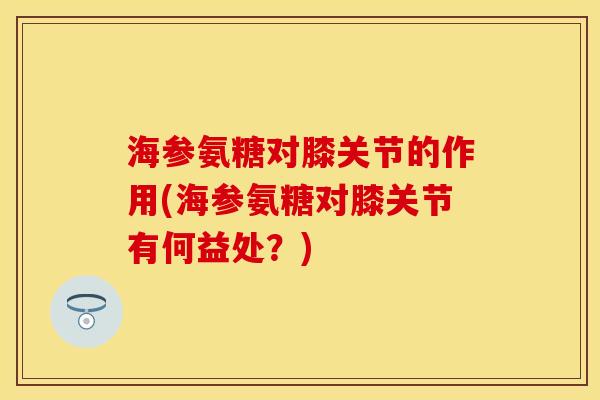 海参氨糖对膝关节的作用(海参氨糖对膝关节有何益处？)-第1张图片-关节保镖